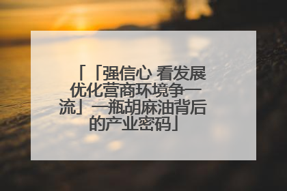 「强信心 看发展 优化营商环境争一流」一瓶胡麻油背后的产业密码