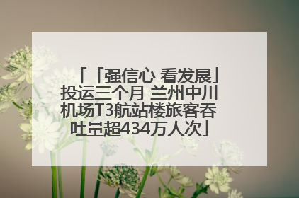 「强信心 看发展」投运三个月 兰州中川机场T3航站楼旅客吞吐量超434万人次