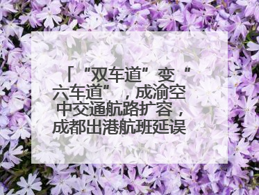 “双车道”变“六车道”，成渝空中交通航路扩容，成都出港航班延误或减少