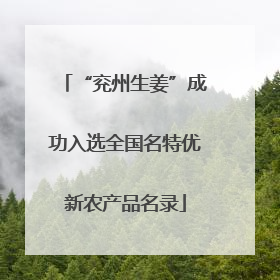 “兖州生姜”成功入选全国名特优新农产品名录