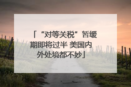 “对等关税”暂缓期即将过半 美国内外处境都不妙