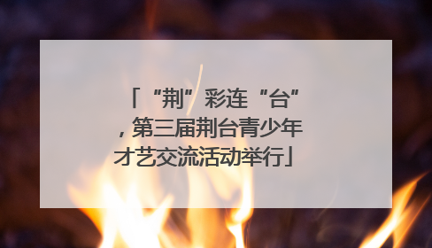 “荆”彩连“台”，第三届荆台青少年才艺交流活动举行
