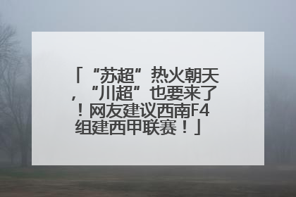“苏超”热火朝天，“川超”也要来了！网友建议西南F4组建西甲联赛！