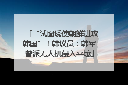 “试图诱使朝鲜进攻韩国”！韩议员：韩军曾派无人机侵入平壤