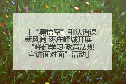 “黑悟空”引法治课新风尚 枣庄峄城开展“峄起学习·政策法规宣讲面对面”活动