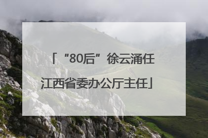 “80后”徐云涌任江西省委办公厅主任