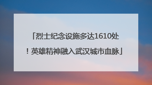烈士纪念设施多达1610处！英雄精神融入武汉城市血脉