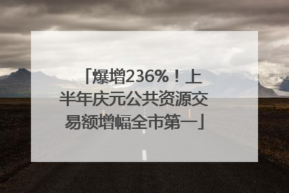 爆增236%！上半年庆元公共资源交易额增幅全市第一