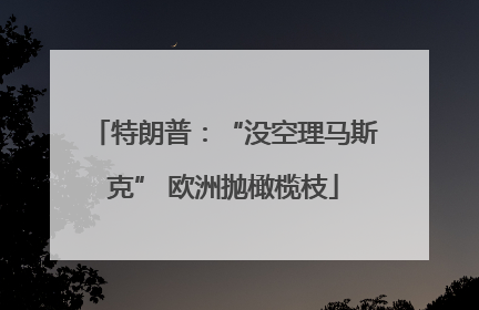 特朗普：“没空理马斯克” 欧洲抛橄榄枝