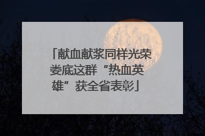 献血献浆同样光荣 娄底这群“热血英雄”获全省表彰