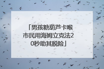 男孩糖葫芦卡喉 市民用海姆立克法20秒助其脱险