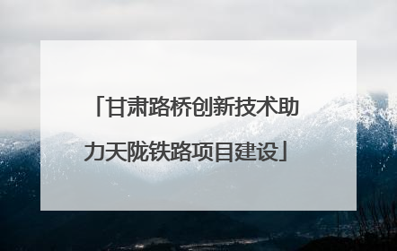 甘肃路桥创新技术助力天陇铁路项目建设