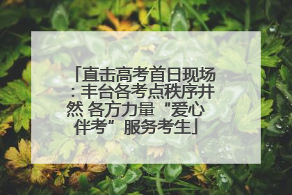 直击高考首日现场：丰台各考点秩序井然 各方力量“爱心伴考”服务考生