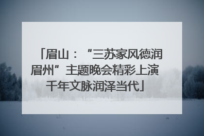眉山：“三苏家风德润眉州”主题晚会精彩上演千年文脉润泽当代