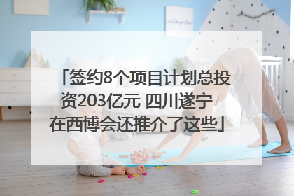 签约8个项目计划总投资203亿元 四川遂宁在西博会还推介了这些