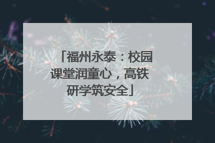 福州永泰：校园课堂润童心，高铁研学筑安全