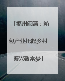 福州闽清：箱包产业托起乡村振兴致富梦