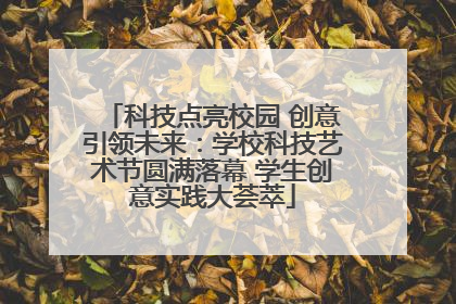 科技点亮校园 创意引领未来：学校科技艺术节圆满落幕 学生创意实践大荟萃