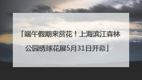 端午假期来赏花！上海滨江森林公园绣球花展5月31日开幕
