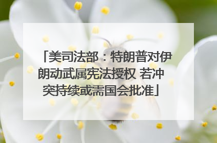 美司法部：特朗普对伊朗动武属宪法授权 若冲突持续或需国会批准
