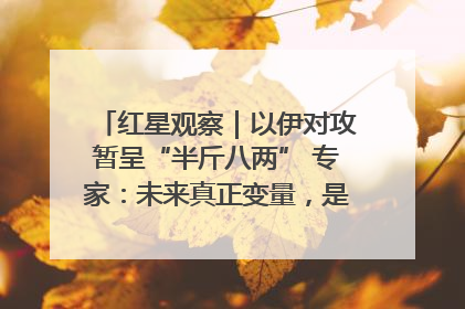 红星观察｜以伊对攻暂呈“半斤八两” 专家：未来真正变量，是美国是否进一步介入