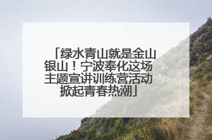 绿水青山就是金山银山！宁波奉化这场主题宣讲训练营活动掀起青春热潮