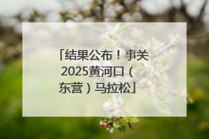 结果公布！事关2025黄河口（东营）马拉松