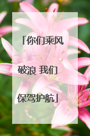 你们乘风破浪 我们保驾护航