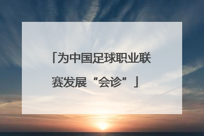 为中国足球职业联赛发展“会诊”