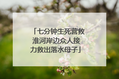 七分钟生死营救 淮河岸边众人接力救出落水母子