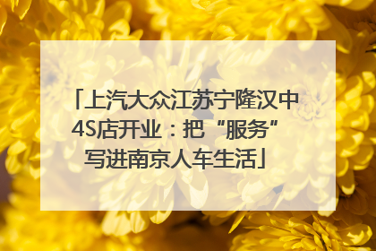 上汽大众江苏宁隆汉中4S店开业：把“服务”写进南京人车生活
