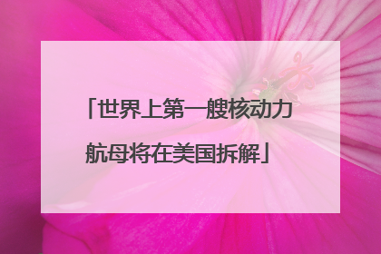 世界上第一艘核动力航母将在美国拆解