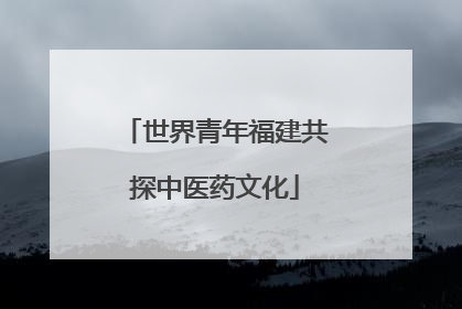 世界青年福建共探中医药文化