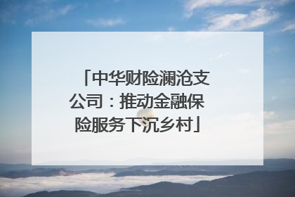 中华财险澜沧支公司：推动金融保险服务下沉乡村