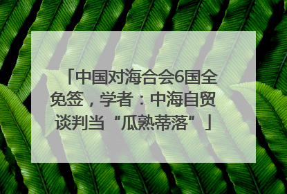 中国对海合会6国全免签，学者：中海自贸谈判当“瓜熟蒂落”