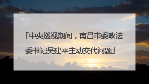 中央巡视期间，南昌市委政法委书记吴建平主动交代问题