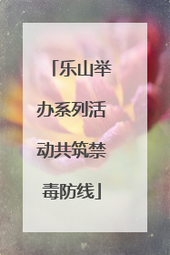 乐山举办系列活动共筑禁毒防线