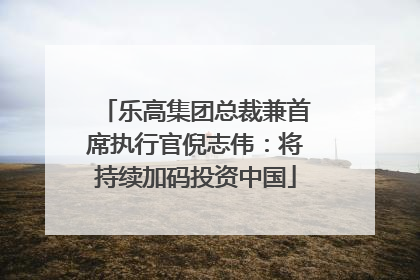 乐高集团总裁兼首席执行官倪志伟：将持续加码投资中国