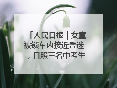 人民日报｜女童被锁车内接近昏迷，日照三名中考生果断破窗救人