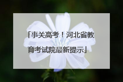事关高考！河北省教育考试院最新提示