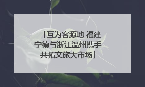 互为客源地 福建宁德与浙江温州携手共拓文旅大市场