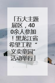 五大主题展区，400余人参加！黑龙江省希望工程“义卖童园”活动举行