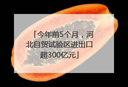 今年前5个月，河北自贸试验区进出口超300亿元