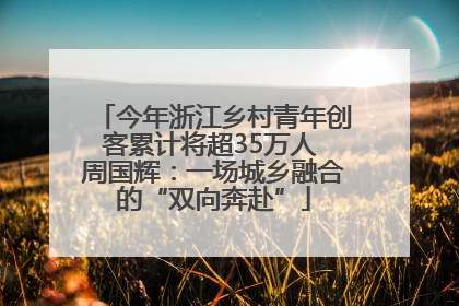 今年浙江乡村青年创客累计将超35万人 周国辉：一场城乡融合的“双向奔赴”