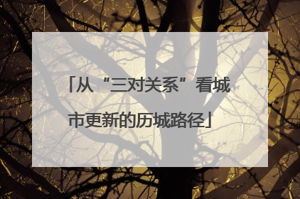 从“三对关系”看城市更新的历城路径