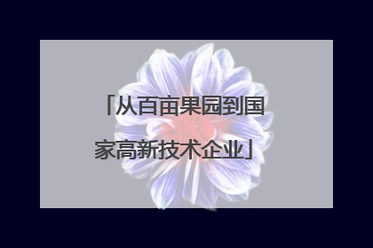 从百亩果园到国家高新技术企业