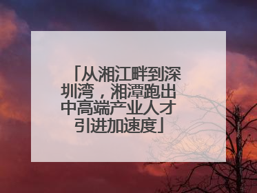 从湘江畔到深圳湾，湘潭跑出中高端产业人才引进加速度