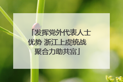 发挥党外代表人士优势 浙江上虞统战聚合力助共富