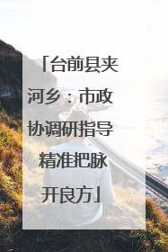 台前县夹河乡：市政协调研指导 精准把脉开良方