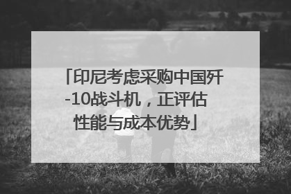 印尼考虑采购中国歼-10战斗机，正评估性能与成本优势